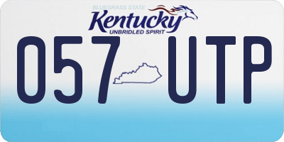 KY license plate 057UTP