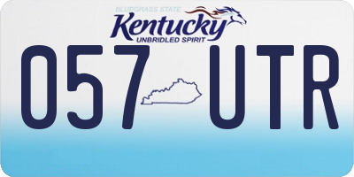 KY license plate 057UTR