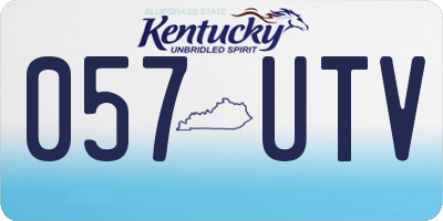 KY license plate 057UTV