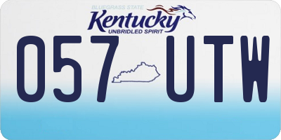 KY license plate 057UTW