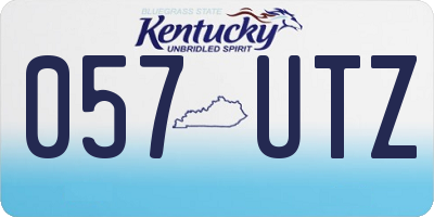 KY license plate 057UTZ