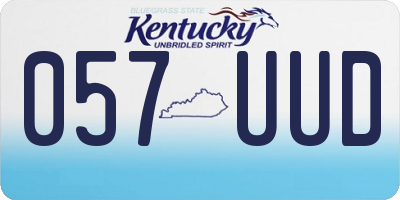 KY license plate 057UUD