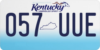 KY license plate 057UUE