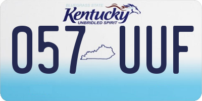 KY license plate 057UUF