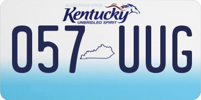 KY license plate 057UUG