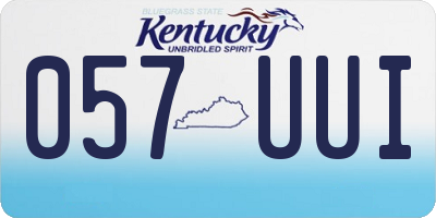 KY license plate 057UUI