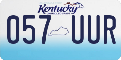KY license plate 057UUR
