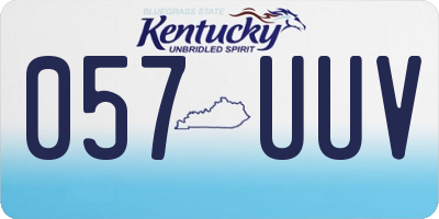 KY license plate 057UUV