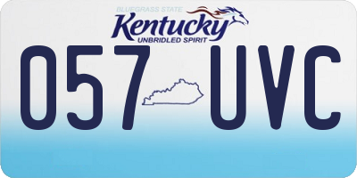 KY license plate 057UVC