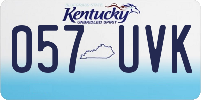 KY license plate 057UVK
