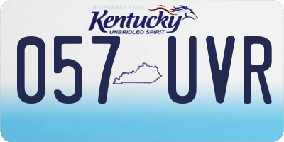 KY license plate 057UVR