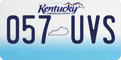KY license plate 057UVS