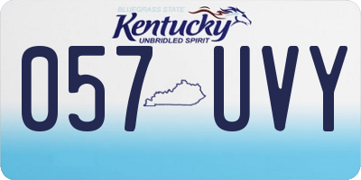 KY license plate 057UVY