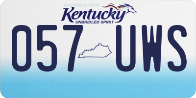 KY license plate 057UWS