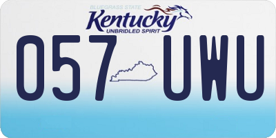 KY license plate 057UWU