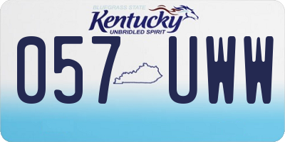 KY license plate 057UWW