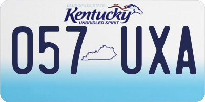 KY license plate 057UXA