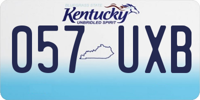 KY license plate 057UXB