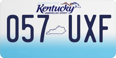 KY license plate 057UXF