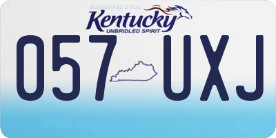 KY license plate 057UXJ