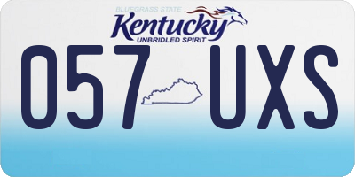 KY license plate 057UXS