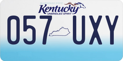 KY license plate 057UXY