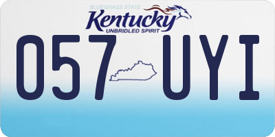 KY license plate 057UYI