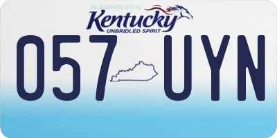 KY license plate 057UYN