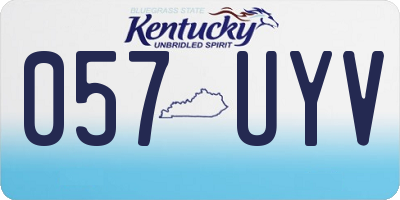 KY license plate 057UYV