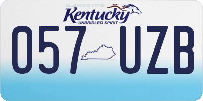 KY license plate 057UZB