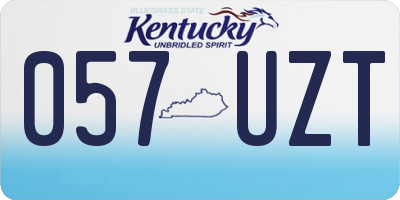 KY license plate 057UZT