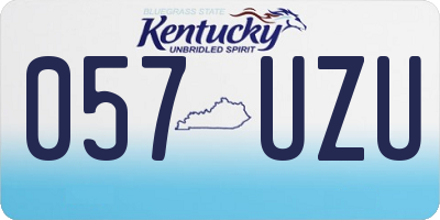 KY license plate 057UZU
