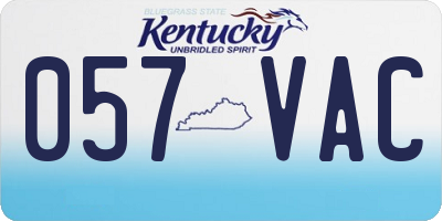 KY license plate 057VAC