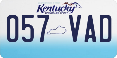 KY license plate 057VAD