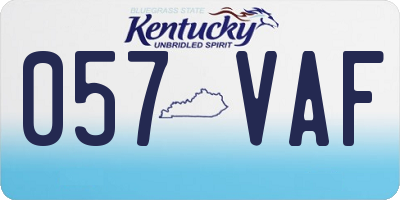 KY license plate 057VAF