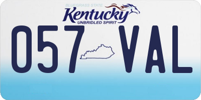 KY license plate 057VAL