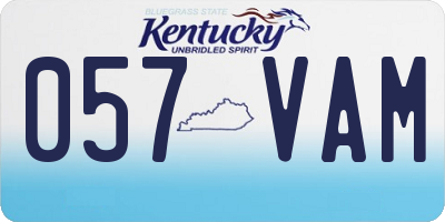 KY license plate 057VAM