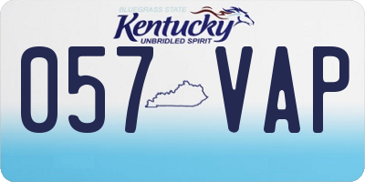 KY license plate 057VAP