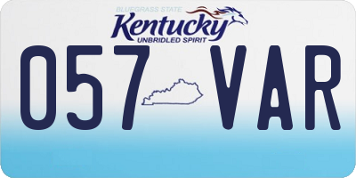 KY license plate 057VAR