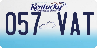 KY license plate 057VAT