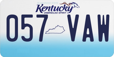 KY license plate 057VAW