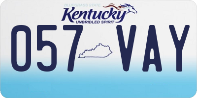 KY license plate 057VAY