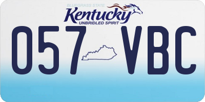 KY license plate 057VBC