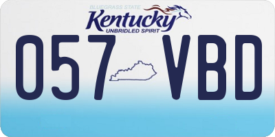 KY license plate 057VBD