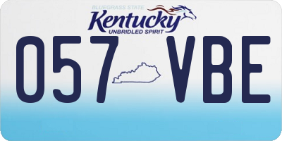 KY license plate 057VBE