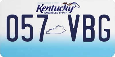 KY license plate 057VBG