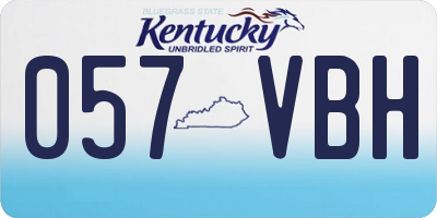 KY license plate 057VBH