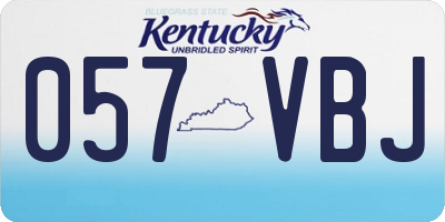 KY license plate 057VBJ