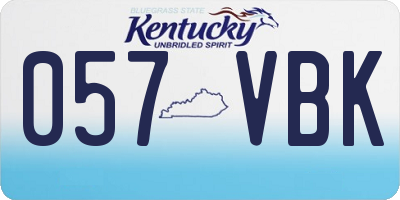 KY license plate 057VBK