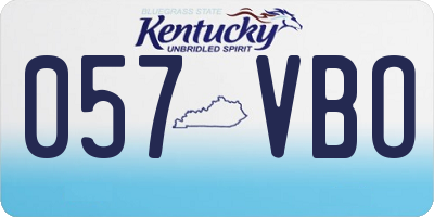 KY license plate 057VBO
